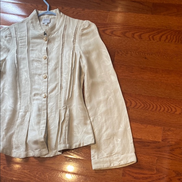 Armani Collezioni Cream Textured Jacket - Picture 6 of 9